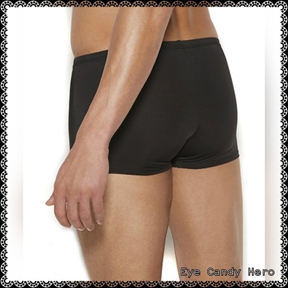 🆕Basic Black Men's Stretchy Lycra Boxer Brief Men's Lingerie - Picture 2 of 3